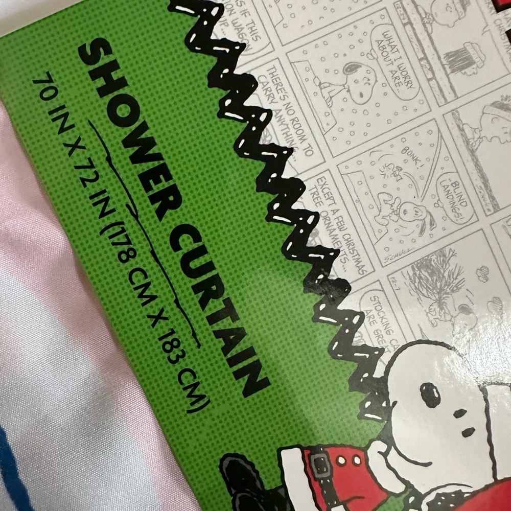 Peanuts Red and White Shower Curtain - Picture 2 of 2
